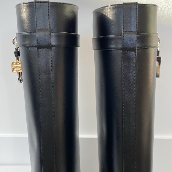 Givenchy Shark Lock Boots in Black Calf Leather size 38.5 - Picture 9 of 14